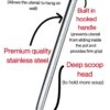 Silver Soup Ladle with Hangable Mirror Finish for Multi Purpose Use, Food Grade (Capacity: 120ml, Weight: 4oz) - Image 3