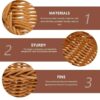 Round 20.5cm Wide Polyrattan Flower Fruit Vegetable Bread Basket with Metal Wire - Walnut Brown Colour (Size: 20.5x20.5x7.5cm) - Image 8