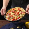 20cm Wide Round Pizza Baking Pan - Non Stick and Teflon Coated (Size: 20cm Wide) - Image 8