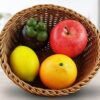 Round 23cm Wide Polyrattan Flower Fruit Vegetable Bread Basket with Metal Wire - Walnut Brown Colour (Size: 23x23x8cm)(Code: 4003) - Image 8