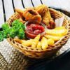 Round 20.5cm Wide Polyrattan Flower Fruit Vegetable Bread Basket with Metal Wire - Walnut Brown Colour (Size: 20.5x20.5x7.5cm) - Image 3