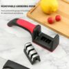 3 Slot Knife Sharpener Stainless Steel, Kitchen Chef Knife Edge Sharpener with Plastic Anti Slip Pad Handle - Image 6