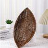 Boat 33x18.5cm Polyrattan Flower Fruit Vegetable Bread Platter Basket with Metal Wire - Walnut Brown Colour (Big Size: 33x18.5x8.5cm) - Image 4