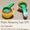 Set of 5pcs ABS Plastic Cups with Firm Gripped Handle for Measuring And Proportioning Food Ingredients, Available in Multicolour (Cup Capacities: 30/60/90/120/240ml Approx) - Image 6