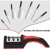 3 Slot Knife Sharpener Stainless Steel, Kitchen Chef Knife Edge Sharpener with Plastic Anti Slip Pad Handle - Image 7