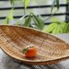 Boat 33x18.5cm Polyrattan Flower Fruit Vegetable Bread Platter Basket with Metal Wire - Walnut Brown Colour (Big Size: 33x18.5x8.5cm) - Image 5