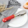 12 Inches Utility Tongs Stainless Steel Food Grade with Red Vinyl Coated Handle Kitchen Tongs for Barbecue Grilling Cooking Roasting Serving Buffet, Salad, Ice Use - Image 9
