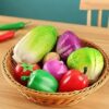 Round 23cm Wide Polyrattan Flower Fruit Vegetable Bread Basket with Metal Wire - Walnut Brown Colour (Size: 23x23x8cm)(Code: 4003) - Image 6