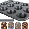 12 Cavity Slot Cup Cake Muffin Mould Big Size.