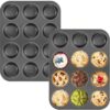 12 Large Size Cavity Teflon Coated Muffin Mould Nonstick 12 Slot Cup Cake Muffin Mould (Tray Size: 35.5x26x2.5cm, Mould Size: 6.5cm Wide) - Image 5
