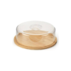 Round Wooden Bamboo Base with Transparent Acrylic Lid (Size: 26cm Wide)