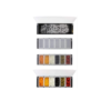 6 Compartment Plastic Condiment Rack for Masala, Salad, Pizza Topping Storage Container Box with Lid