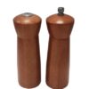6 Inches Wooden Pepper Mill and Salt Mill Round Shaped Walnut Brown Hand Operated Grinder Crusher Seasoning Kitchen Tool (Size: 5x5x15cm)