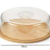 Round Wooden Bamboo Base with Transparent Acrylic Lid (Size: 26cm Wide) - Image 2