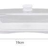 White Butter Box Polycarbonate Based Butter Holder Tray with Polycarbonate Lid & Stainless Steel Butter Knife (Colour: White Tray with Transparent Lid) - Image 2