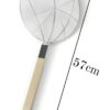 26cm Wide Stainless Steel Noodle Food Strainer Skimmer with Flat Wooden Handle (Size: 26cm Wide) - Image 2