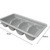 4 Compartments Grey Plastic Cutlery Rack Rectangle Shaped (Size: 51x28.5x10cm) - Image 2