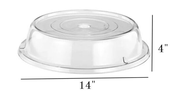 14 Inches Wide PC Transparent Flat Top Round Shaped Food Cover (Size: 14 Inches Wide) - Image 2