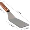 Pack of 2 Stainless Steel Pizza Lifter Shovel Griddle Turner with Wooden Handle (2 Pc Set : 1 With Holes & 1 Without Holes) - Image 2