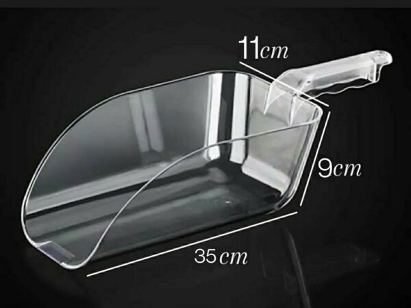 935gms Capacity PC FLAT Bottom Ice Scoop, Flour, Sugar, Grain, Popcorn, Ice Cube Scoop (Scoop Size L: 35x11x9cm, Capacity:935 Grams Approx) - Image 2