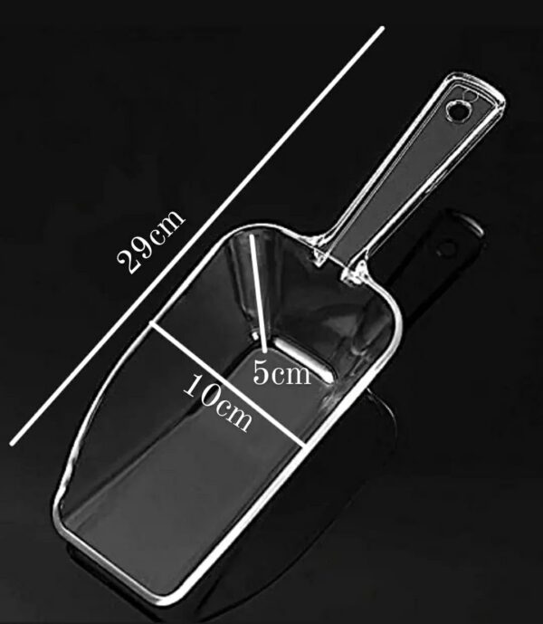 395gms Capacity PC FLAT Bottom Ice Scoop, Flour, Sugar, Grain, Popcorn, Ice Cube Scoop (Scoop Size No:2: 29x10x5cm, Capacity:395 Grams Approx) - Image 2