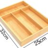 4 Compartments Wooden Rectangle Cutlery Holder Tray (Size: 32x25x4cm) - Image 2