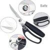 Black Handle Curved Kitchen Scissors Stainless Steel (Size: 25x8x5cm) - Image 3