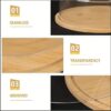 Round Wooden Bamboo Base with Transparent Acrylic Lid (Size: 26cm Wide) - Image 3