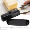 Black Butter Box Polycarbonate Based Butter Holder Tray with Polycarbonate Lid & Stainless Steel Butter Knife (Colour: Black Tray with Black Lid) - Image 3