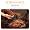 6 Inches Wooden Pepper Mill and Salt Mill Round Shaped Walnut Brown Hand Operated Grinder Crusher Seasoning Kitchen Tool (Size: 5x5x15cm) - Image 3