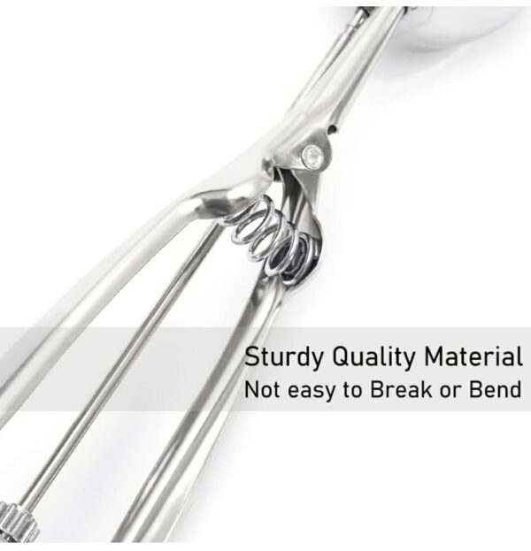5cm Wide Stainless Steel Ice Cream Scooper with Spring, Ice Cream Picker Extractor (Size: Medium) - Image 4