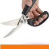 Black Handle Curved Kitchen Scissors Stainless Steel (Size: 25x8x5cm) - Image 4