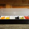 6 Compartment Plastic Condiment Rack for Masala, Salad, Pizza Topping Storage Container Box with Lid - Image 4