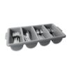 4 Compartments Grey Plastic Cutlery Rack Rectangle Shaped (Size: 51x28.5x10cm) - Image 4
