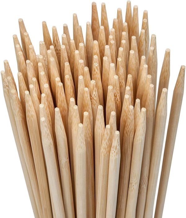 5mm Thick 14 Inches Long Wooden Bamboo Skewer Sticks, Potato Tornado Twister Sticks, Tikka Starter Sticks (Stick Size: 14 Inches, Quantity: 2 Packs of 50 Sticks Each) - Image 4
