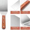 Pack of 2 Stainless Steel Pizza Lifter Shovel Griddle Turner with Wooden Handle (2 Pc Set : 1 With Holes & 1 Without Holes) - Image 4