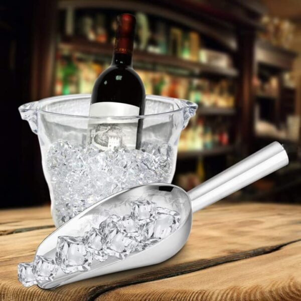 Stainless Steel Ice Scoop, Flour Scoop, Grain Scoop, Popcorn Scoop, Ice Server Scoop (Size: Medium) - Image 4