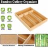 4 Compartments Wooden Rectangle Cutlery Holder Tray (Size: 32x25x4cm) - Image 4