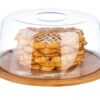 Round Wooden Bamboo Base with Transparent Acrylic Lid (Size: 26cm Wide) - Image 5