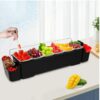Plastic Condiment Rack with 8 Compartments and Transparent PC Lid (Size: 59x19x17cm) - Image 5