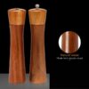 6 Inches Wooden Pepper Mill and Salt Mill Round Shaped Walnut Brown Hand Operated Grinder Crusher Seasoning Kitchen Tool (Size: 5x5x15cm) - Image 6