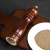 8 Inches Single Wooden Pepper Mill/Salt Mill Round Shaped Walnut Brown Hand Operated Grinder Crusher Seasoning Kitchen Tool - Image 6