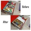 4 Compartments Wooden Rectangle Cutlery Holder Tray (Size: 32x25x4cm) - Image 6