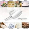 Stainless Steel Ice Scoop, Flour Scoop, Grain Scoop, Popcorn Scoop, Ice Server Scoop (Size: Medium) - Image 6