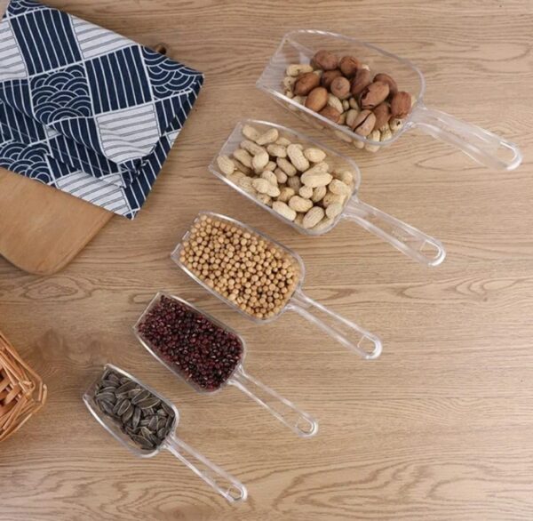 170gms Capacity PC FLAT Bottom Ice Scoop, Flour, Sugar, Grain, Popcorn, Ice Cube Scoop (Scoop Size No:4: 24x8x5cm, Capacity:170 Grams Approx) - Image 6
