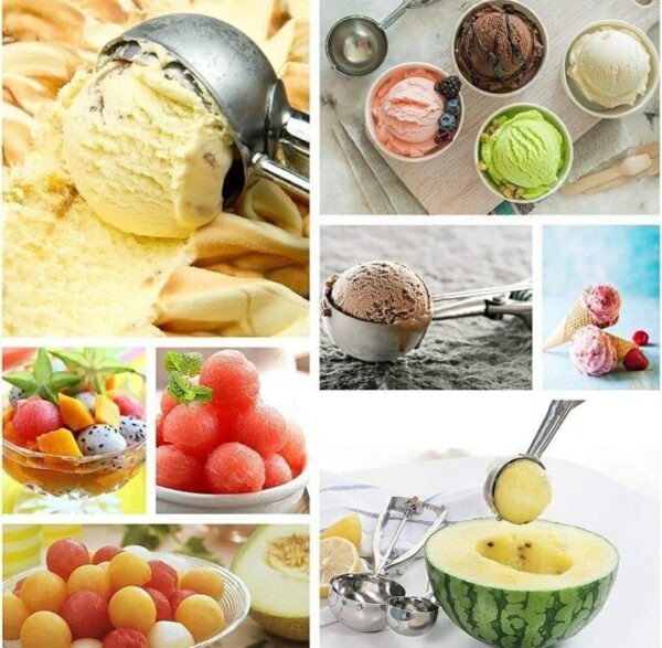 5cm Wide Stainless Steel Ice Cream Scooper with Spring, Ice Cream Picker Extractor (Size: Medium) - Image 7