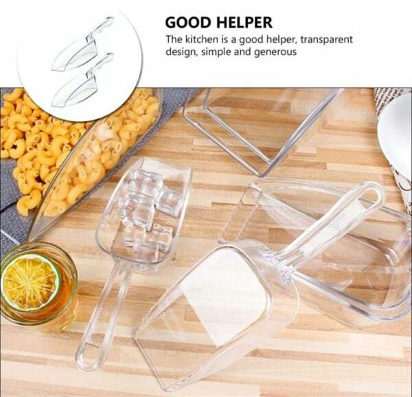 395gms Capacity PC FLAT Bottom Ice Scoop, Flour, Sugar, Grain, Popcorn, Ice Cube Scoop (Scoop Size No:2: 29x10x5cm, Capacity:395 Grams Approx) - Image 7