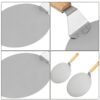 10 Inches Wide Round Flat Pizza Lifter Shovel Pizza Peel with 6.5 Inches Long Wooden Handle - Image 8