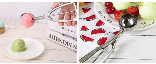 5cm Wide Stainless Steel Ice Cream Scooper with Spring, Ice Cream Picker Extractor (Size: Medium) - Image 9