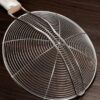 28cm Wide Stainless Steel Noodle Food Strainer Skimmer with Flat Wooden Handle (Size: 28cm Wide) - Image 9